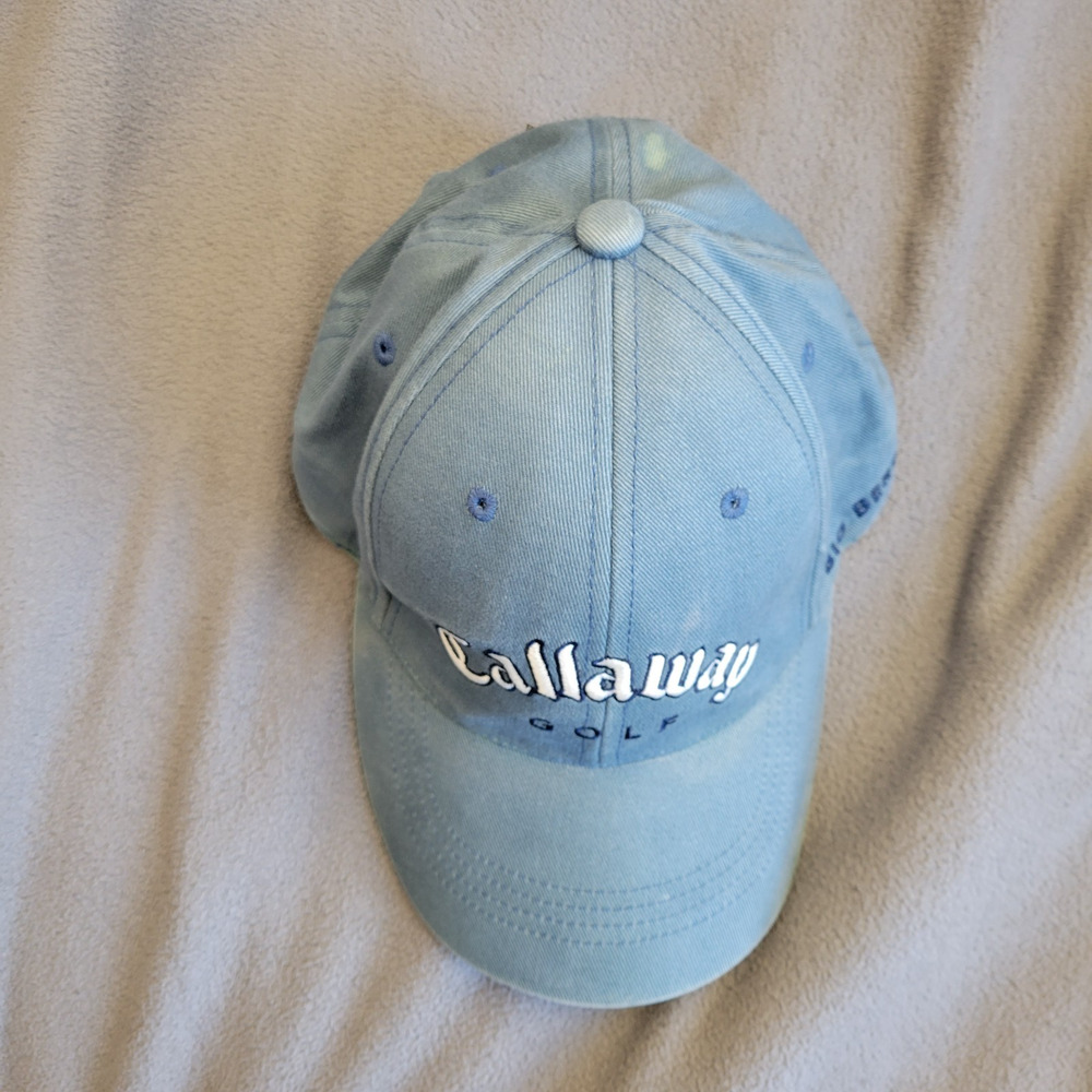 CALLAWAY GOLF Hat Cap Teal Adjustable Big Bertha Breathable Brass Finish Buckle - Picture 5 of 8